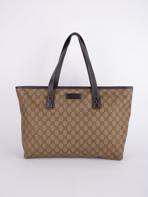 Gucci GG Vintage Brown Large Tote Bag
