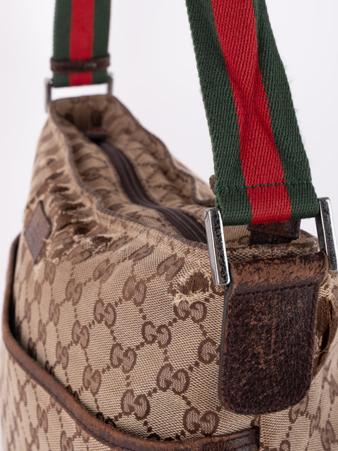 Gucci Vintage GG Canvas Shoulder Bag
