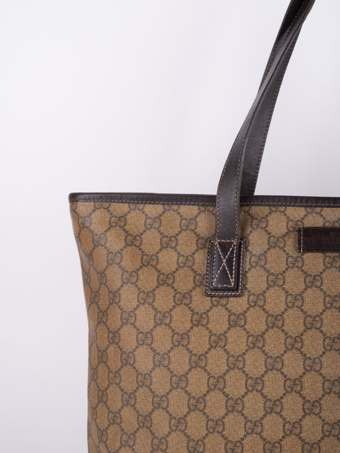 Gucci GG Vintage Brown Large Tote Bag