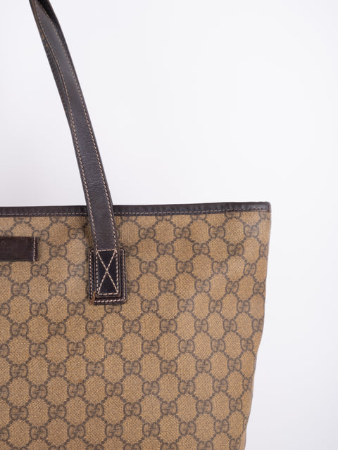 Gucci GG Vintage Brown Large Tote Bag