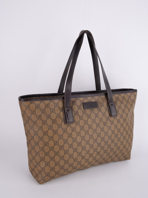 Gucci GG Vintage Brown Large Tote Bag