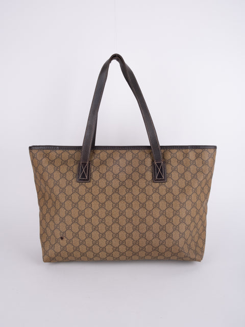 Gucci GG Vintage Brown Large Tote Bag