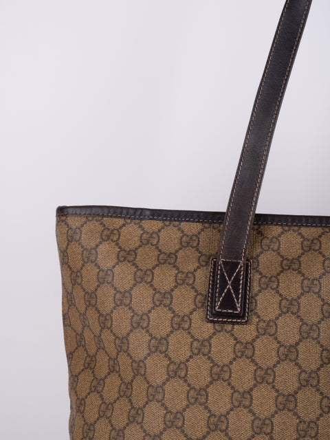 Gucci GG Vintage Brown Large Tote Bag