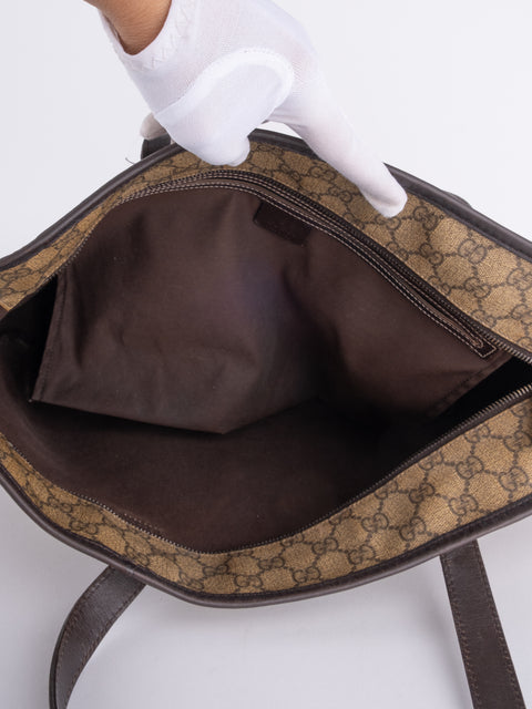Gucci GG Vintage Brown Large Tote Bag