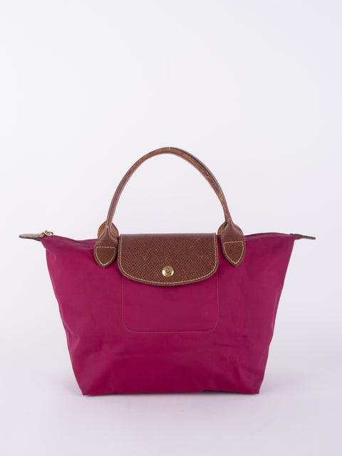 LONGCHAMP Vintage Le Pliage Fuchsia Small Handbag