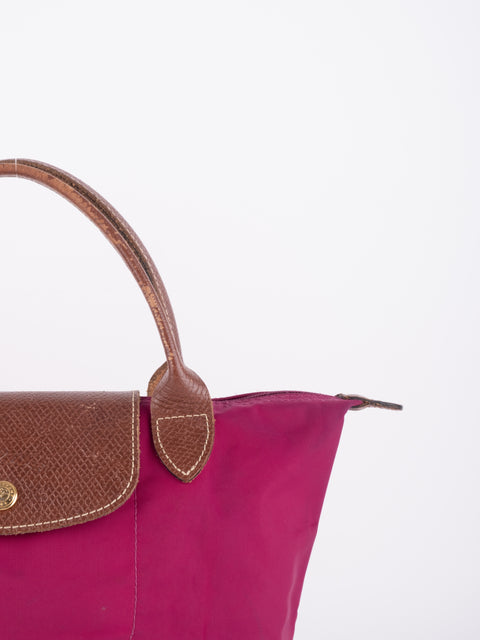 LONGCHAMP Vintage Le Pliage Fuchsia Small Handbag