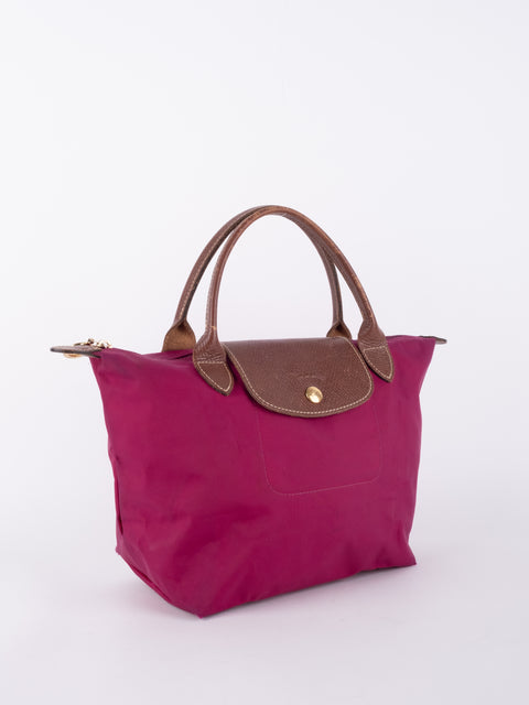 LONGCHAMP Vintage Le Pliage Fuchsia Small Handbag