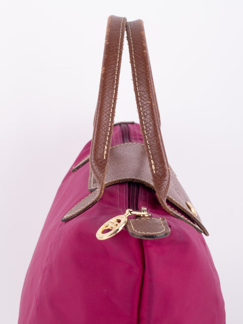 LONGCHAMP Vintage Le Pliage Fuchsia Small Handbag