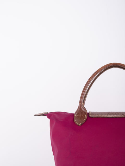 LONGCHAMP Vintage Le Pliage Fuchsia Small Handbag