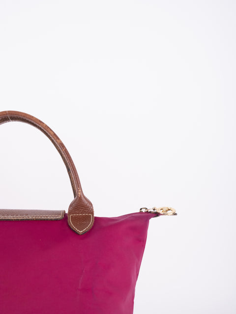 LONGCHAMP Vintage Le Pliage Fuchsia Small Handbag