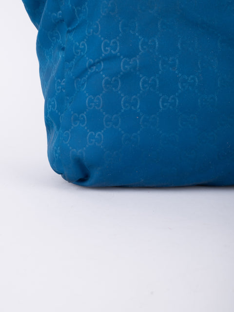 GUCCI Vintage Blue Monogram Tote Bag