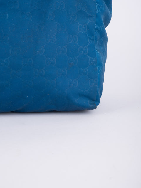 GUCCI Vintage Blue Monogram Tote Bag