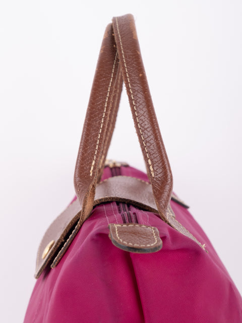LONGCHAMP Vintage Le Pliage Fuchsia Small Handbag