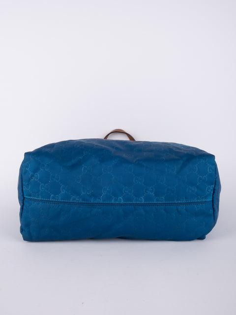 GUCCI Vintage Blue Monogram Tote Bag