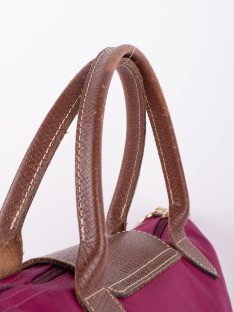 LONGCHAMP Vintage Le Pliage Fuchsia Small Handbag
