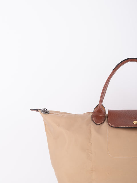 LONGCHAMP Vintage Le Pliage Beige Small Handbag