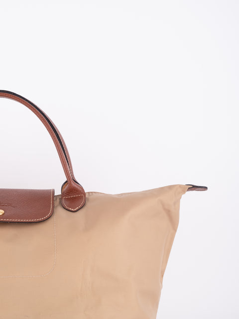 LONGCHAMP Vintage Le Pliage Beige Small Handbag