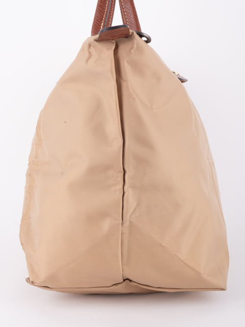 LONGCHAMP Vintage Le Pliage Beige Small Handbag