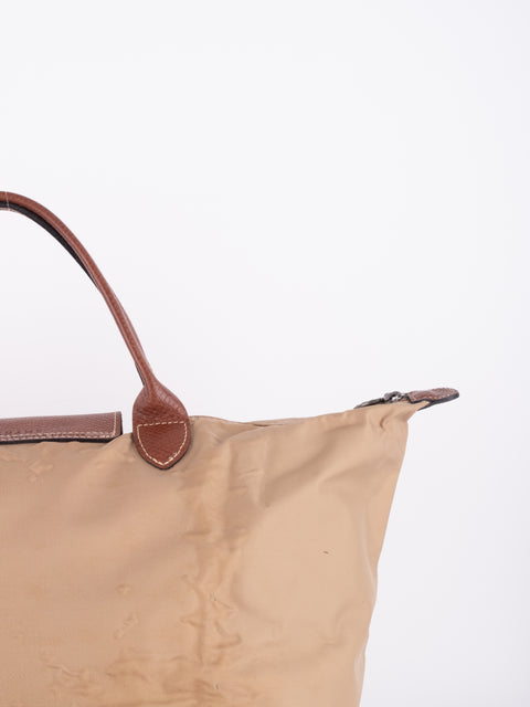 LONGCHAMP Vintage Le Pliage Beige Small Handbag