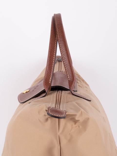 LONGCHAMP Vintage Le Pliage Beige Small Handbag