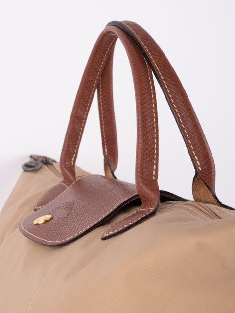 LONGCHAMP Vintage Le Pliage Beige Small Handbag