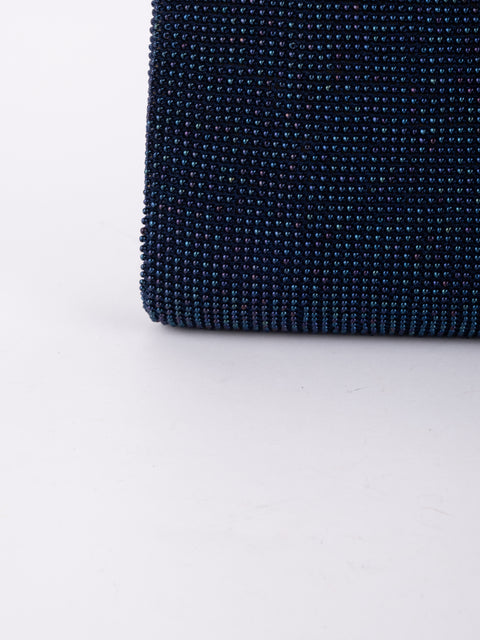 Vintage Handmade Beaded Evening Clutch Bag Black