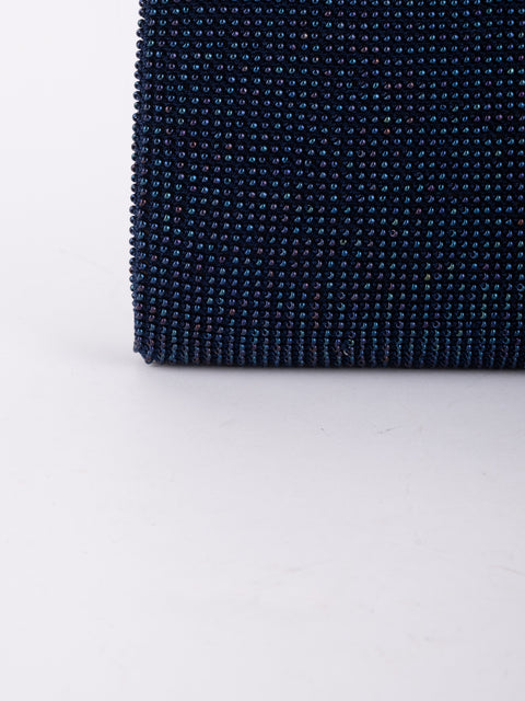 Vintage Handmade Beaded Evening Clutch Bag Black