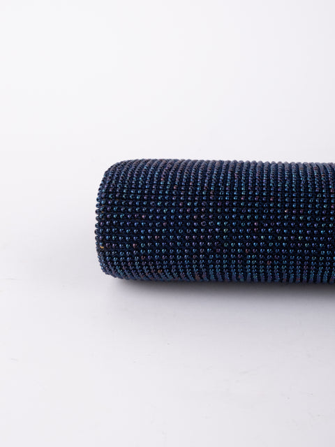 Vintage Handmade Beaded Evening Clutch Bag Black