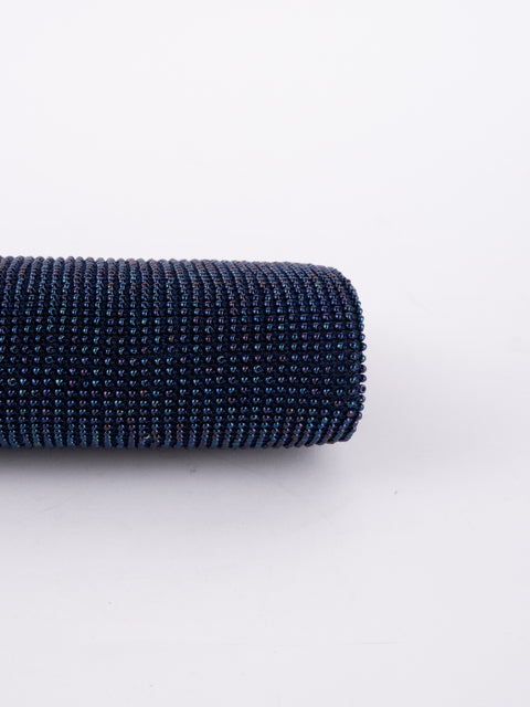 Vintage Handmade Beaded Evening Clutch Bag Black