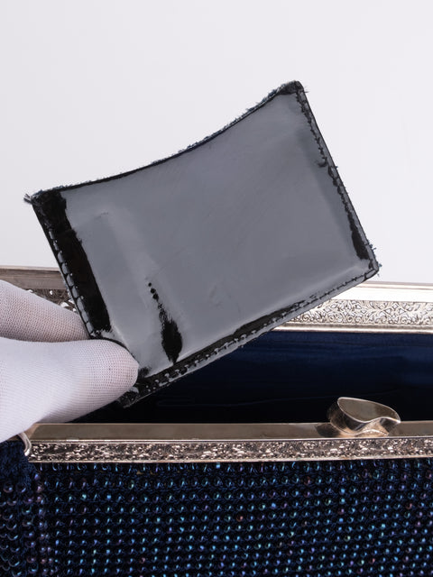 Vintage Handmade Beaded Evening Clutch Bag Black