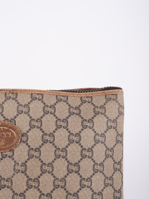 Gucci GG Vintage Beige Monogram Clutch