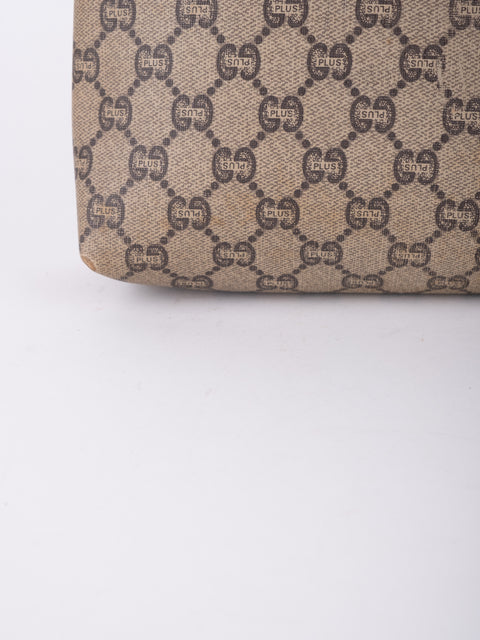 Gucci GG Vintage Beige Monogram Clutch