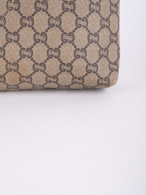 Gucci GG Vintage Beige Monogram Clutch
