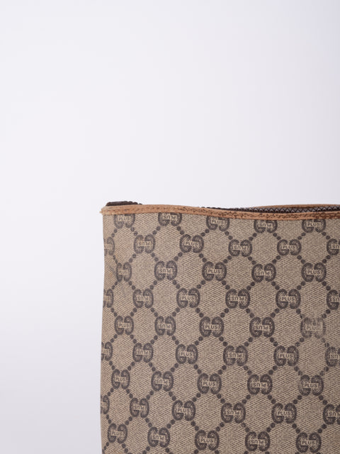 Gucci GG Vintage Beige Monogram Clutch