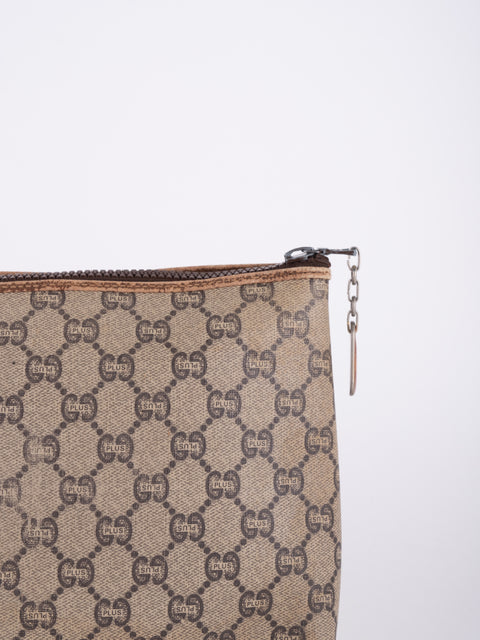 Gucci GG Vintage Beige Monogram Clutch