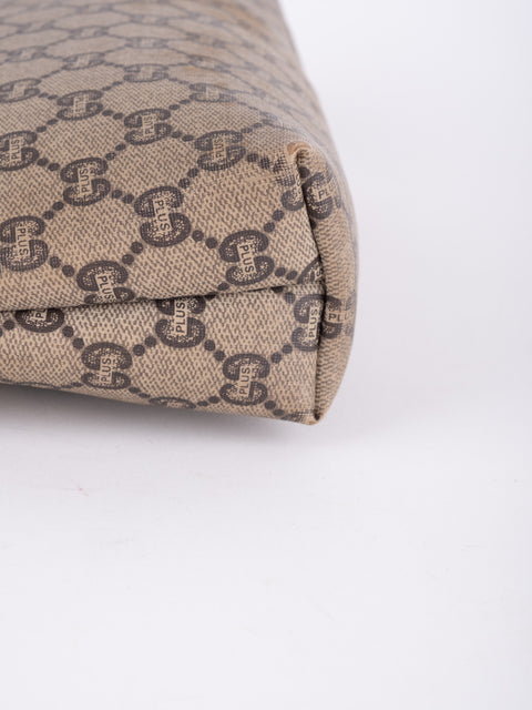 Gucci GG Vintage Beige Monogram Clutch