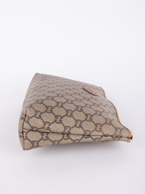 Gucci GG Vintage Beige Monogram Clutch