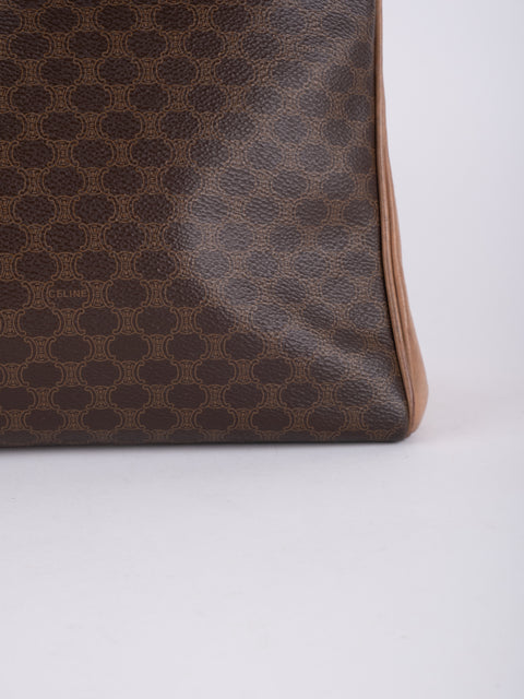 Celine Macadam Vintage Brown Top Handle Tote Bag