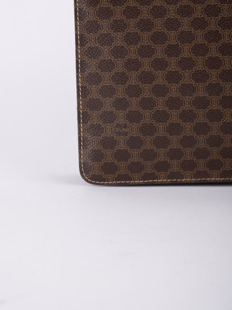 Celine Macadam Vintage Brown Structured Handbag