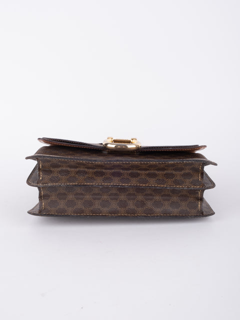 Celine Macadam Vintage Brown Structured Handbag