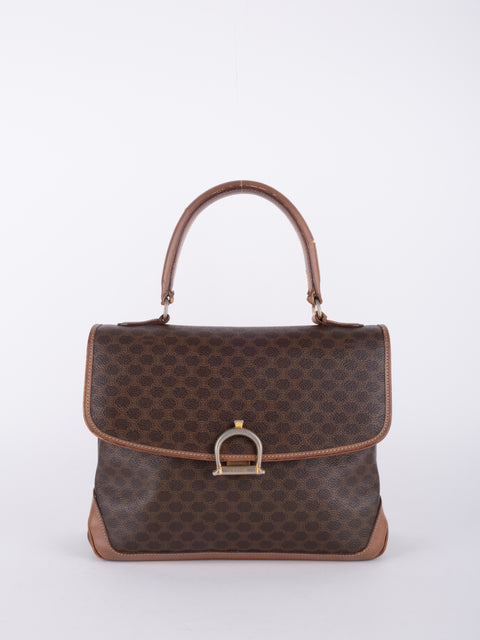 Celine Macadam Vintage Brown Top Handle Bag