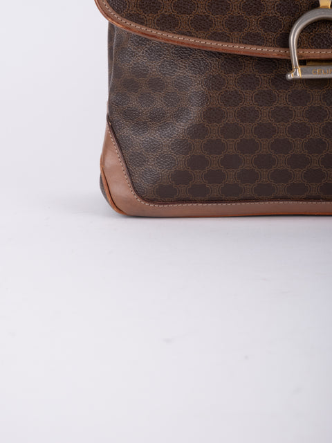 Celine Macadam Vintage Brown Top Handle Bag