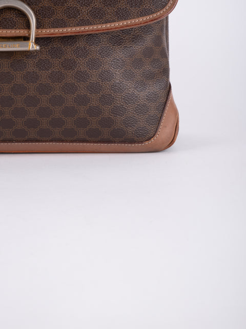 Celine Macadam Vintage Brown Top Handle Bag