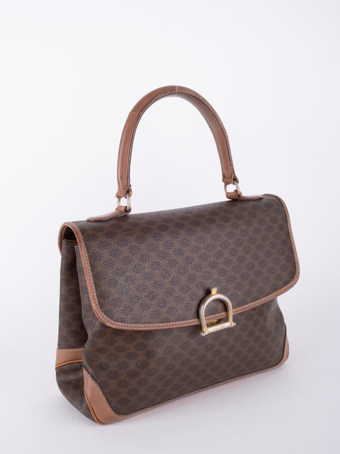 Celine Macadam Vintage Brown Top Handle Bag