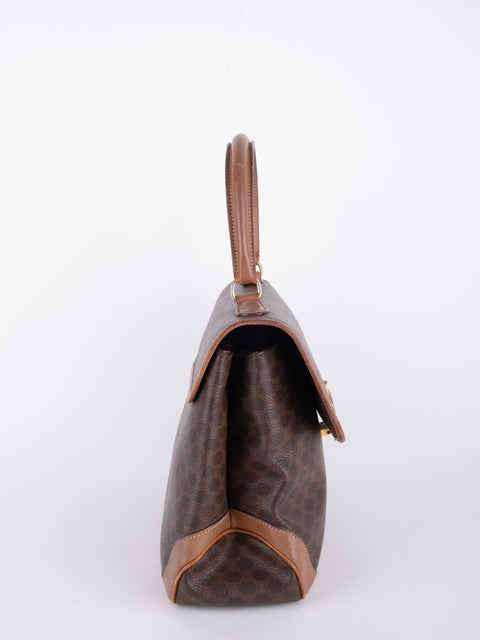 Celine Macadam Vintage Brown Top Handle Bag