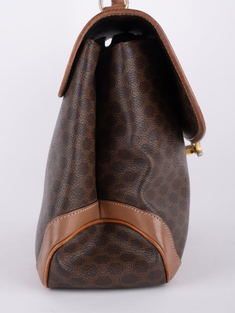 Celine Macadam Vintage Brown Top Handle Bag