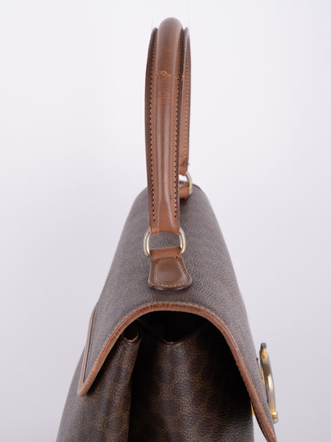 Celine Macadam Vintage Brown Top Handle Bag