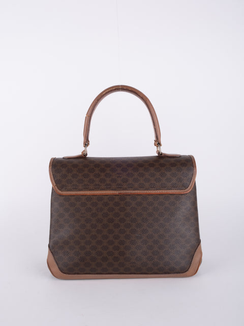 Celine Macadam Vintage Brown Top Handle Bag