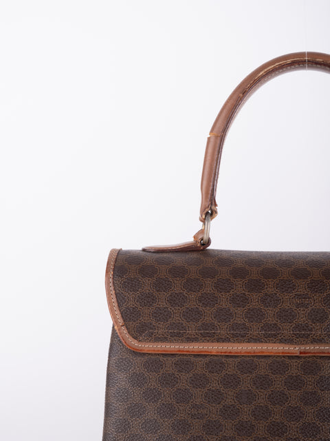 Celine Macadam Vintage Brown Top Handle Bag