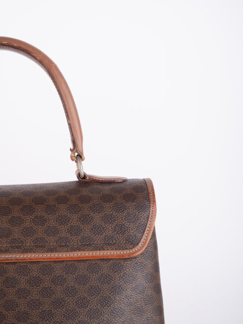 Celine Macadam Vintage Brown Top Handle Bag